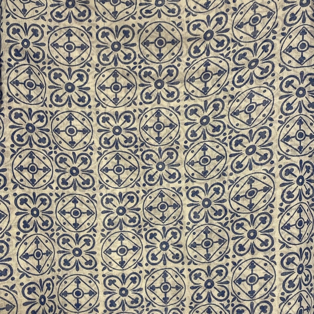 White and Blue Lightweight Infinity Scarf - Picture 5 of 5